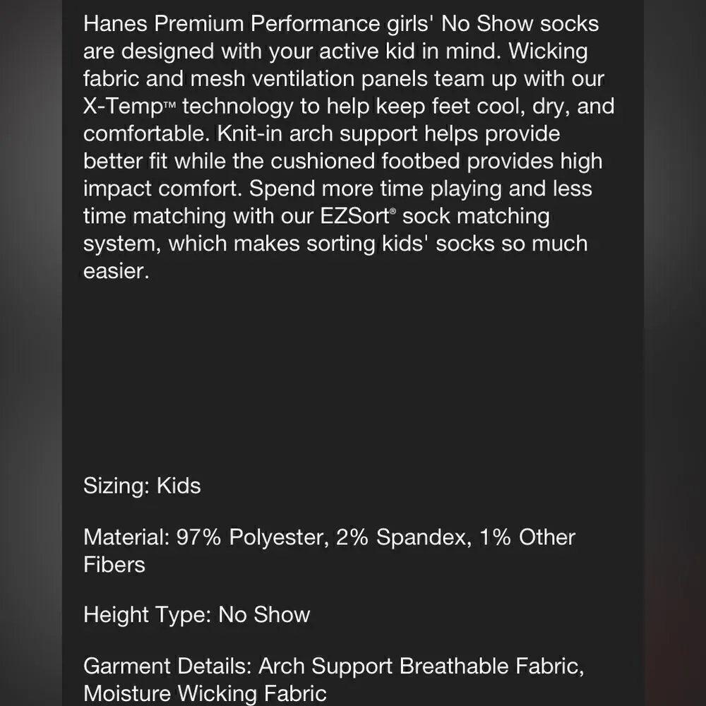 Hanes Premium Performance No Show Socks